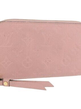LOUIS VUITTON Monogram Empreinte Zippy Wallet Wallet Pink M64090 LV Auth BA11337